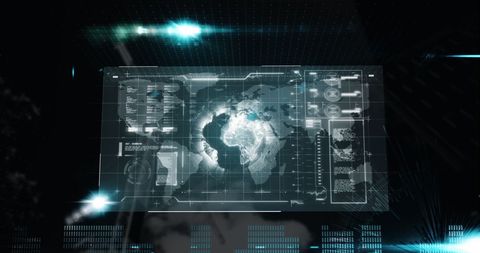 Futuristic Digital Interface with Globe and Data - Download Free Stock Images Pikwizard.com
