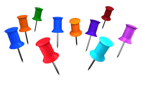 colorful office push pins on transparent background - Download Free Stock Videos Pikwizard.com