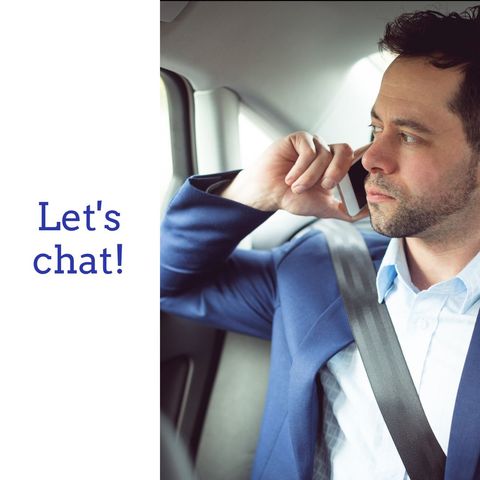 businessman discussing amidst car ride with chat prompt - Download Free Stock Templates Pikwizard.com