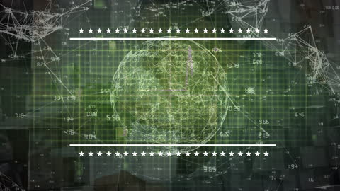 Digital Green Globe with Network Connections