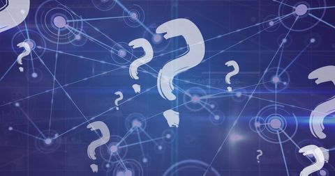 digital network question marks overlay connections concept - Download Free Stock Images Pikwizard.com