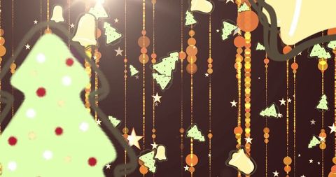 festive christmas bells and trees glittering - Download Free Stock Images Pikwizard.com