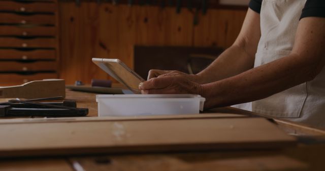 Carpenter Working on Wooden Tablet - Download Free Stock Images Pikwizard.com