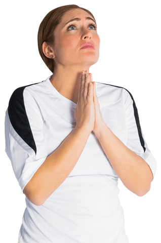 transparent emotional sports fan wearing white jersey praying - Download Free Stock Videos Pikwizard.com