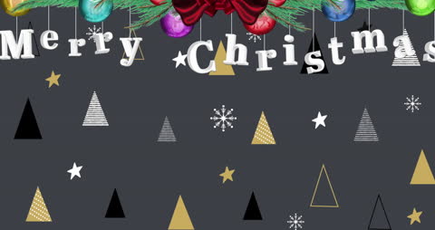 Festive Christmas Decoration on Grey Background with Holiday Message