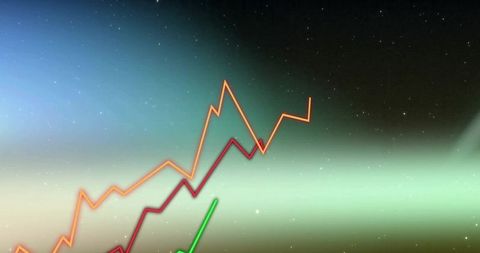 Rising data trends against cosmic backdrop