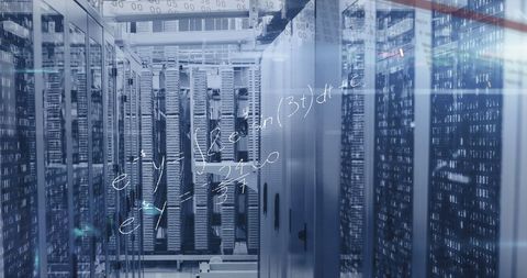 Digital Interface Concept over Modern Server Room - Download Free Stock Images Pikwizard.com