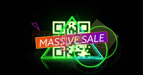 Vibrant Neon QR Code Sale Promotion