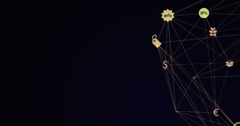 Digital Web of Connections with Floating Icons - Download Free Stock Images Pikwizard.com