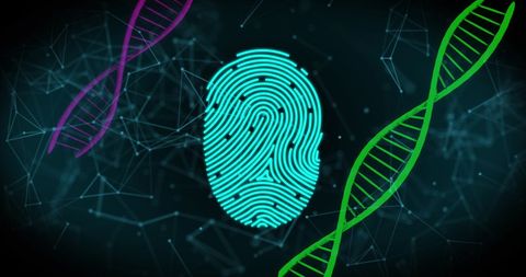 Cybersecurity and Biotechnology Concept with Fingerprint and DNA - Download Free Stock Images Pikwizard.com