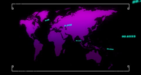 Vibrant World Map with Data Processing Overlay