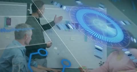 Team Engaging with AR Technology During Business Presentation