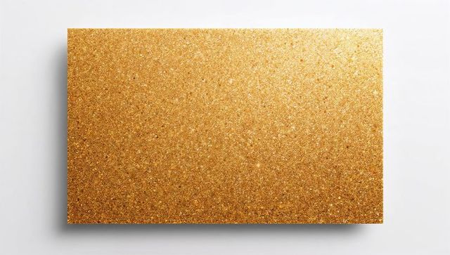 Glittering gold panel casting soft shadow on white backdrop for luxury branding