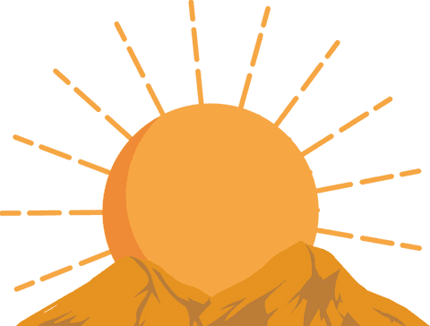 stylized sun rising over mountains on transparent background - Download Free Stock Videos Pikwizard.com