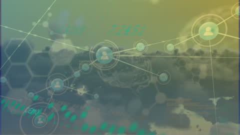 Futuristic Global Network of Digital Connections Overlay