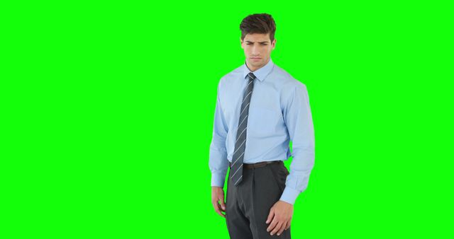 Businessman in Formal Attire on Green Screen - Download Free Stock Images Pikwizard.com