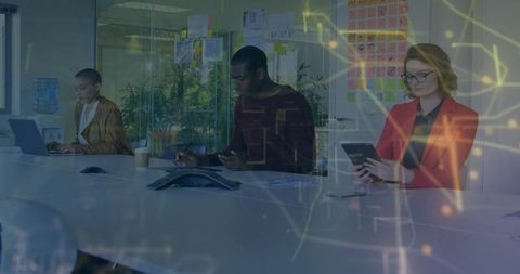 Business professionals strategic meeting in modern office