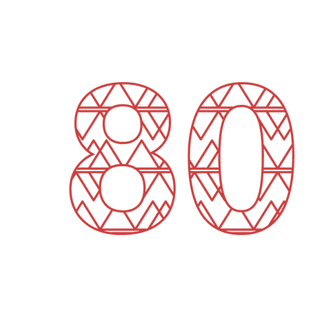 Transparent Red Geometric Number 80 Illustration - Download Free Stock Videos Pikwizard.com