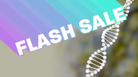 Vibrant Flash Sale Animation with DNA Concept
