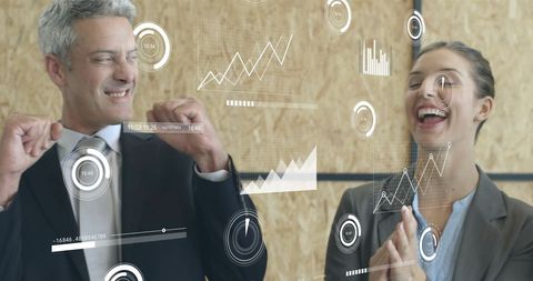 Celebrating Business Success with Data Analytics - Download Free Stock Images Pikwizard.com