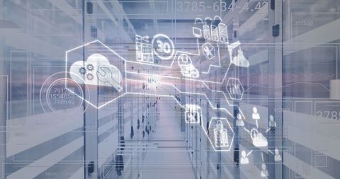 Futuristic Data Processing and Networking in Server Room - Download Free Stock Images Pikwizard.com