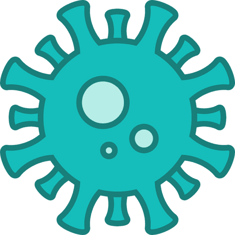 teal virus molecule with round spikes on transparent background - Download Free Stock Videos Pikwizard.com
