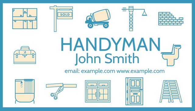 Handyman Services Business Card Template with Icon Design - Download Free Stock Templates Pikwizard.com