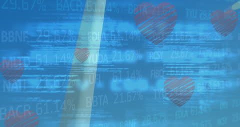 Digital Investment Data, Arrows and Heart Graphics