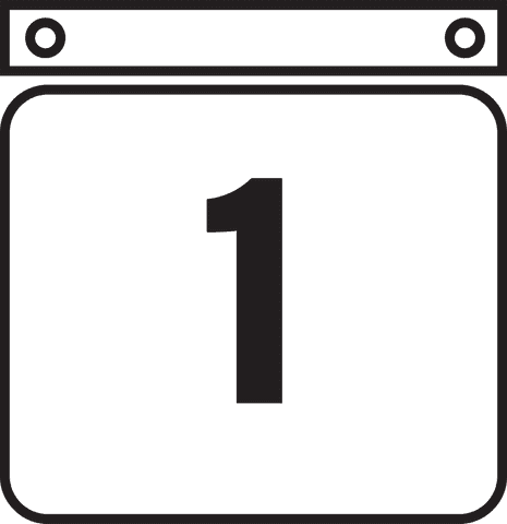 calendar icon with number 1 on transparent background - Download Free Stock Videos Pikwizard.com