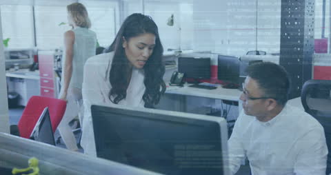 Data Processing in Modern Office with Diverse Team Collaboration