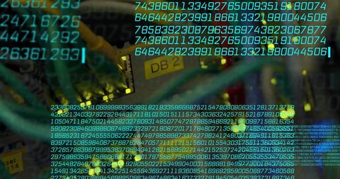 Digital Binary Code Overlaying Server Network Cables - Download Free Stock Images Pikwizard.com
