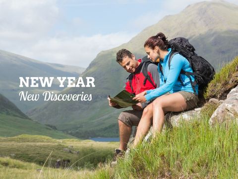 couple exploring nature new year adventure celebration - Download Free Stock Templates Pikwizard.com