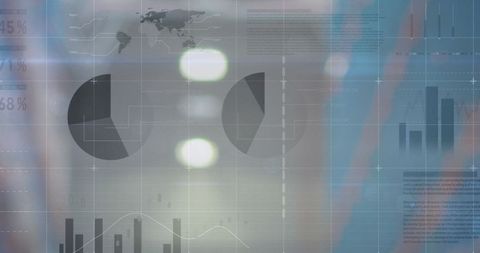 Abstract Data Analytics Interface with Charts and World Map Overlay - Download Free Stock Images Pikwizard.com