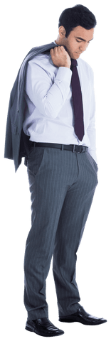 Sad Biracial Businessman Looking Down, Professional Attire Transparent