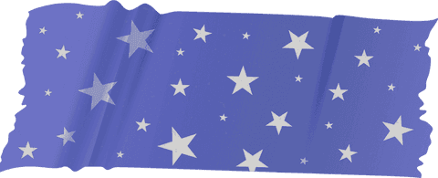 Fluttering panel with stars on transparent background