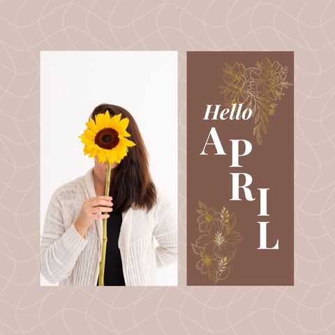 woman holding sunflower celebrating april arrival - Download Free Stock Templates Pikwizard.com