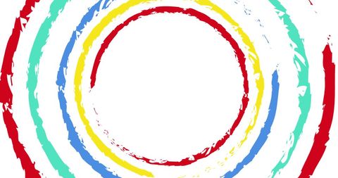 Colorful distressed concentric rings with central copy space