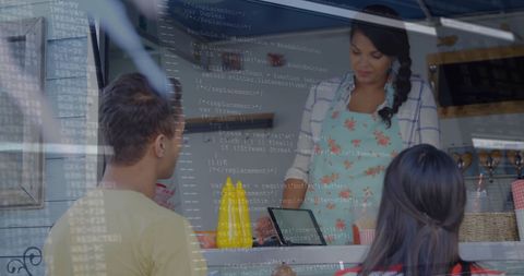 seamless digital transaction at food truck window - Download Free Stock Images Pikwizard.com