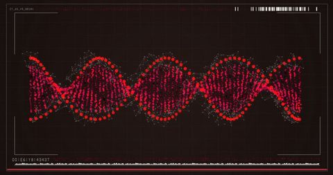 Abstract digital dna strand on dark background