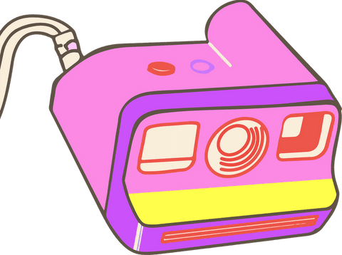 flat design colorful instant camera on transparent background - Download Free Stock Videos Pikwizard.com