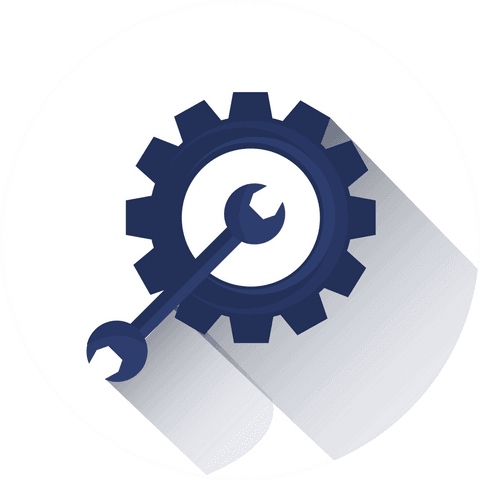 Blue Wrench and Cogwheel Icon on Transparent Background - Download Free Stock Videos Pikwizard.com