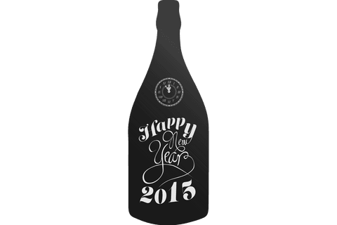 Transparent new year 2015 bottle celebration design