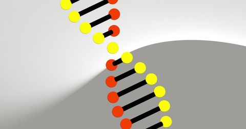 Abstract Spinning DNA Strand with Gradient Background