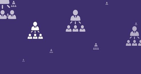 Abstract global networking and hierarchical connections on purple