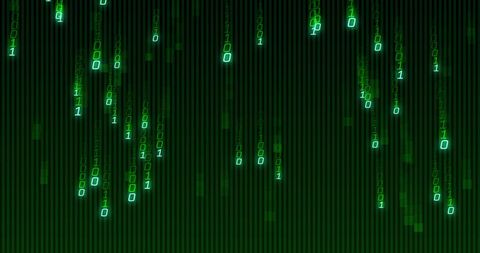 Glowing Green Binary Code Cascades in Digital Landscape - Download Free Stock Images Pikwizard.com