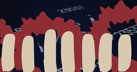 Abstract digital teeth design with numerical codes