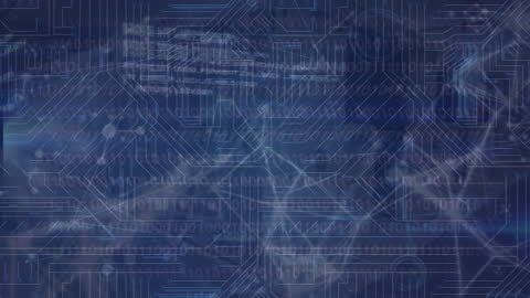 Digital Data Processing and Global Connections Animation