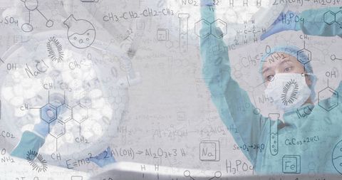 Innovative Surgical Team Overlayed with Chemical Formulas