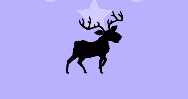 Reindeer Silhouette with Christmas Decorations on Purple Background - Download Free Stock Images Pikwizard.com