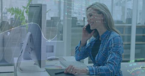 Businesswoman Analyzing Financial Data and Markets on Computer - Download Free Stock Images Pikwizard.com
